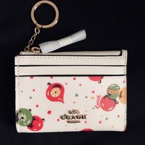 Coach mini skinny ID case with ornament print